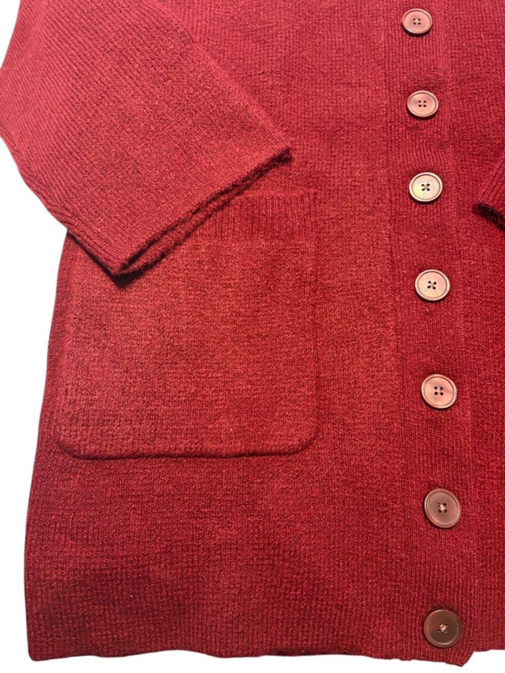 J. Crew Relaxed Milano Stitch Cardigan Size Small Red Oversized Alpaca Wool NWT - Picture 5 of 9